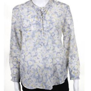 Rebecca Taylor 100% Silk Floral Blouse